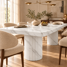Colonna Fluted Pedestal Dining Table