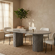 Fluted Round Stone Dining Table