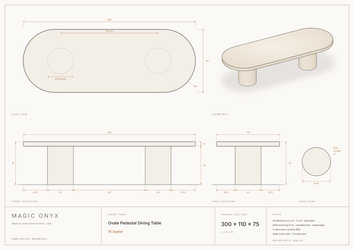 Ovale · Double Pedestal