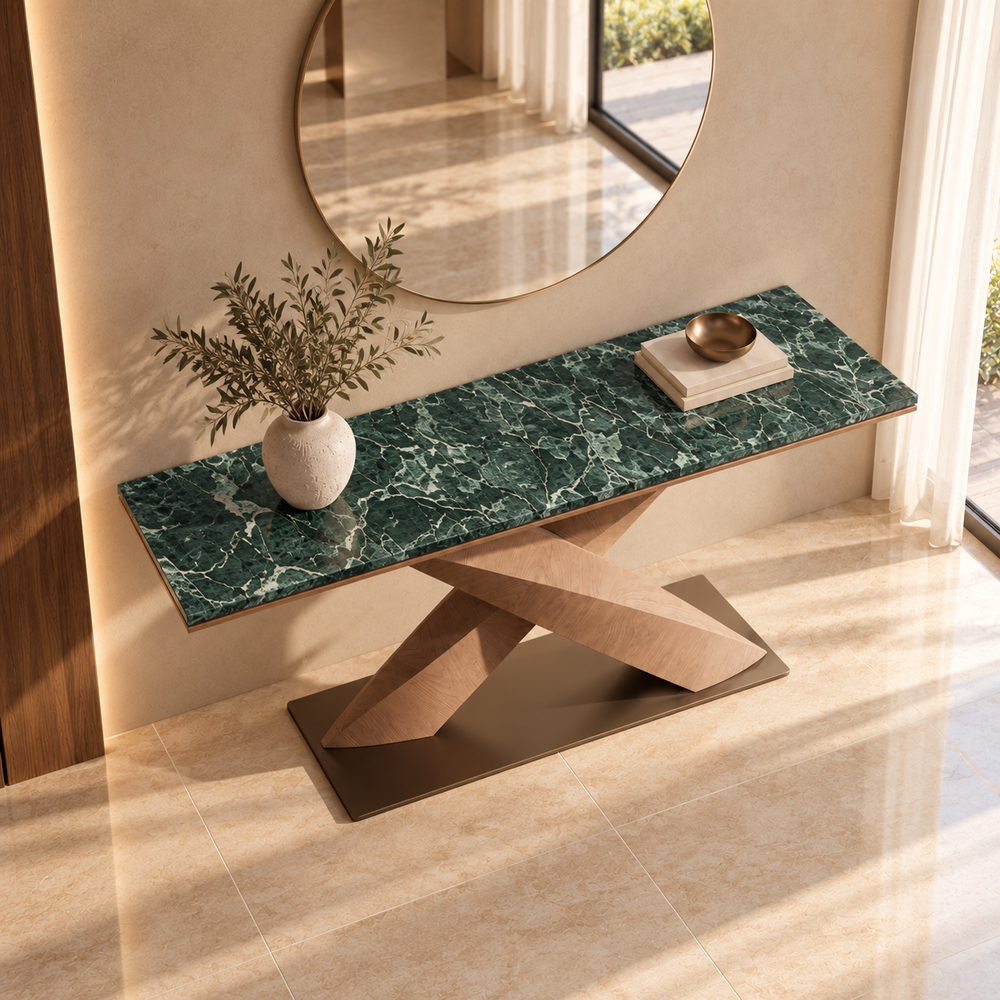 Forma Cross — Marble Console Table